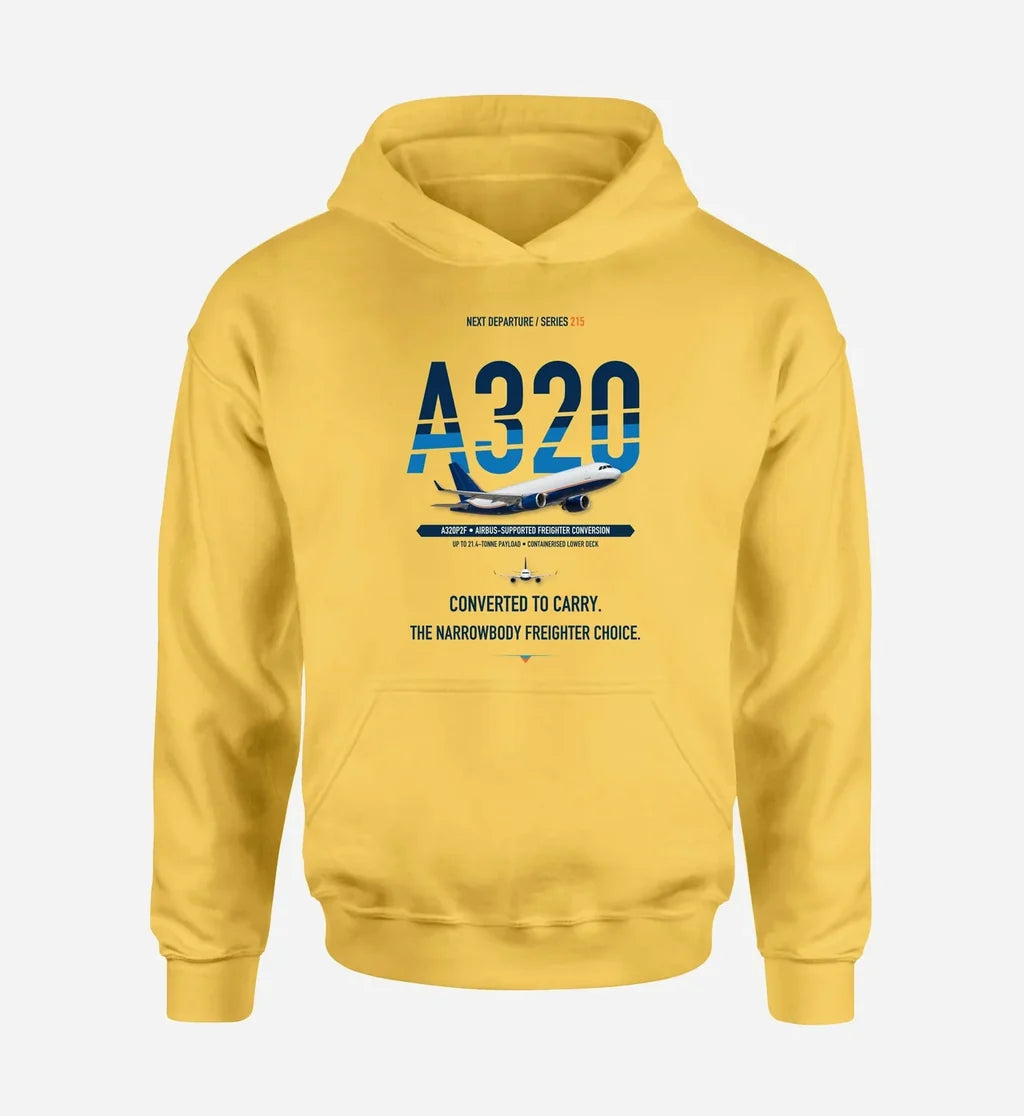 Airbus A320P2F design on yellow hoodie single side