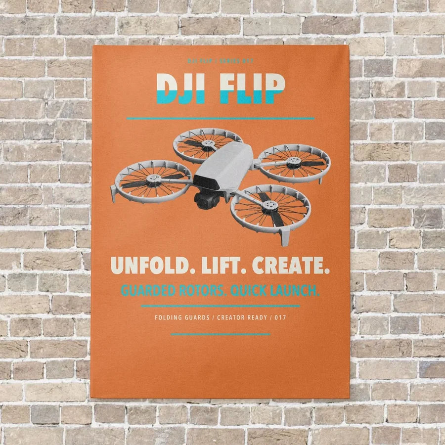 DJI Flip vertical canvas print - no frame - orange background