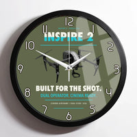 Thumbnail for DJI Inspire 2 design on green army framed wall clock