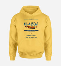 Thumbnail for Canadair CL-415EAF design on yellow double-side hoodie, single-side print