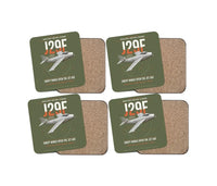 Thumbnail for Saab J 29F Tunnan design on green army 4 pieces set coaster