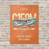 Thumbnail for Cessna 150M vertical canvas print - no frame - orange background