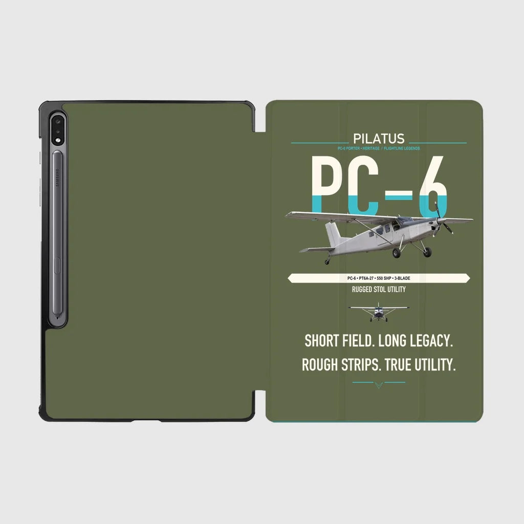 Pilatus PC-6 Porter design on green army samsung tablet tablet case