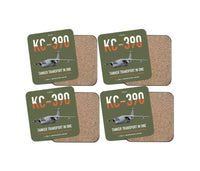 Thumbnail for Embraer KC-390 Millennium design on green army 4 pieces set coaster