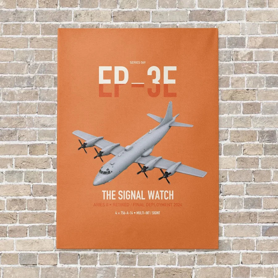 EP-3E ARIES II vertical canvas print - no frame - orange background