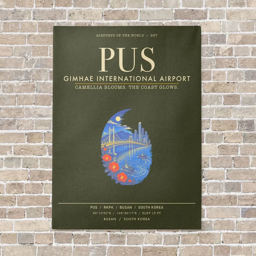 Gimhae International Airport Busan PUS - Canvas Framed - Green Army