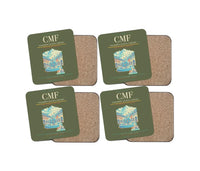 Thumbnail for Chambéry-Savoie Airport (CMF) design on green army 4 pieces set coaster