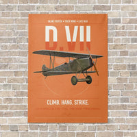 Thumbnail for Fokker D.VII vertical canvas print - no frame - orange background