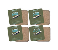 Thumbnail for Bombardier Challenger 600 design on green army 4 pieces set coaster