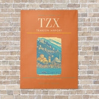 Thumbnail for Trabzon Airport TZX vertical canvas print - no frame - orange background