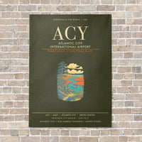 Thumbnail for Atlantic City International Airport ACY - Canvas Framed - Green Army