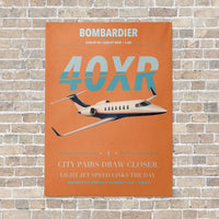 Thumbnail for Bombardier Learjet 40XR vertical canvas print - no frame - orange background
