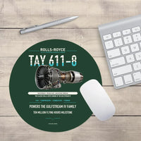 Thumbnail for TAY 611-8 design on dark green round mouse pad