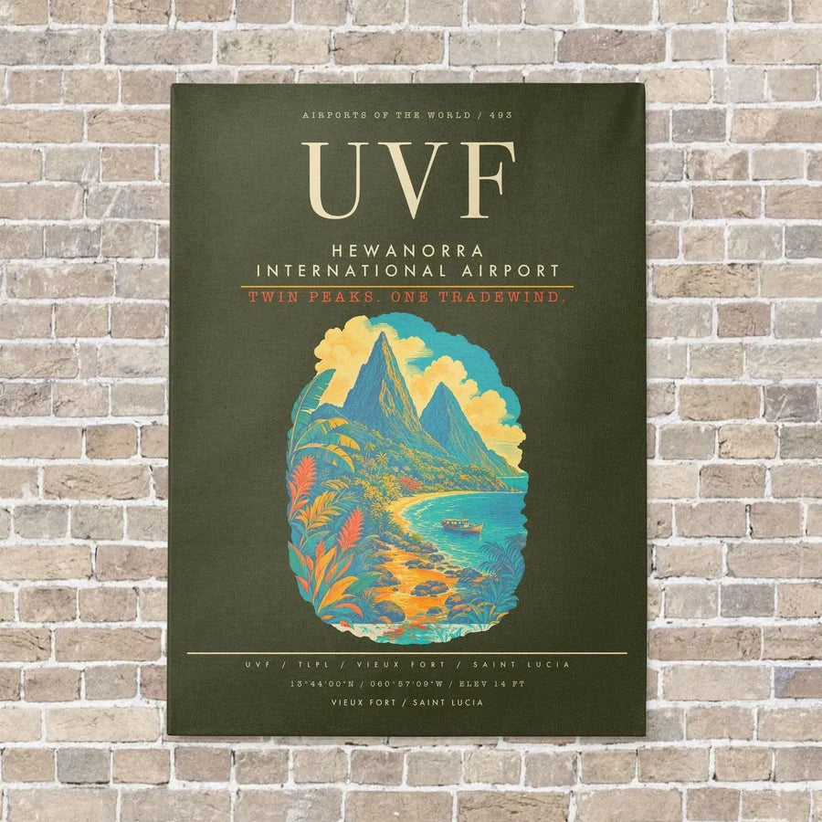 Hewanorra International Airport UVF - Canvas Framed - Green Army