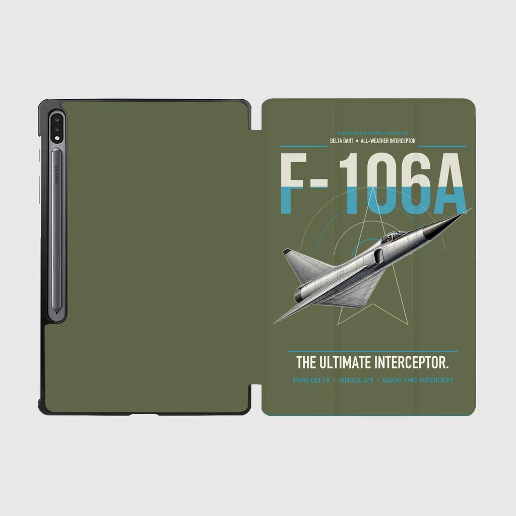 F-106A Delta Dart design on green army samsung tablet tablet case