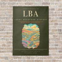 Thumbnail for Leeds Bradford Airport LBA - Canvas Framed - Green Army