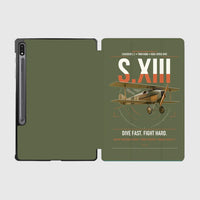 Thumbnail for SPAD S.XIII C.1 design on green army samsung tablet tablet case