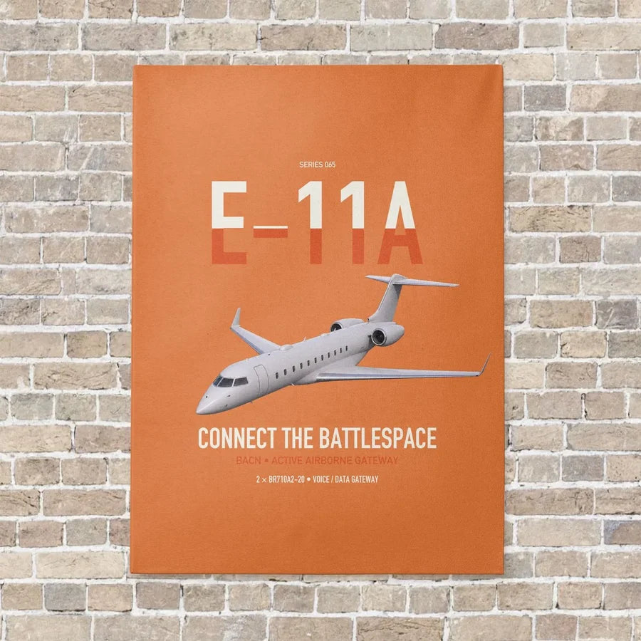 E-11A BACN vertical canvas print - no frame - orange background