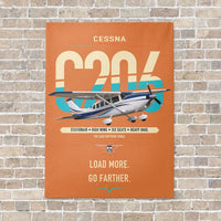 Thumbnail for Cessna 206 Stationair vertical canvas print - no frame - orange background