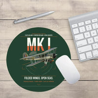 Thumbnail for Fairey Swordfish Mk I design on dark green round mouse pad