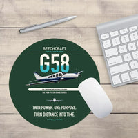 Thumbnail for Beechcraft Baron G58 design on dark green round mouse pad