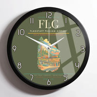 Thumbnail for Flagstaff Pulliam Airport (FLG) design on green army framed wall clock