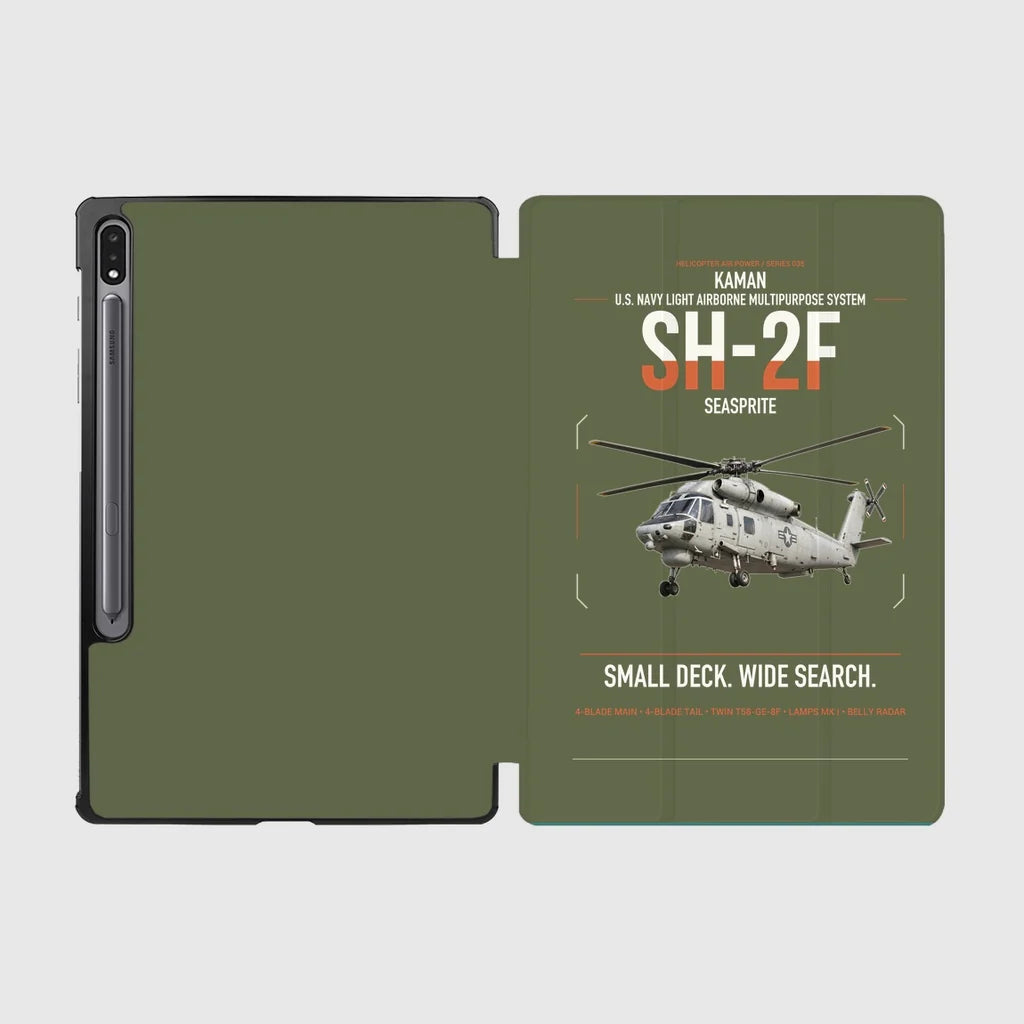 Kaman SH-2F Seasprite design on green army samsung tablet tablet case