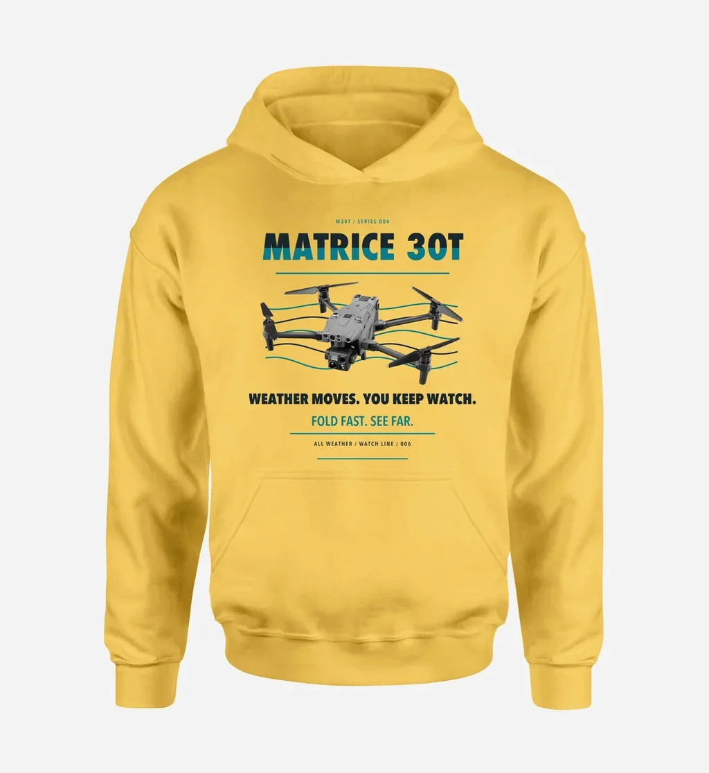 DJI Matrice 30T design on yellow hoodie single side