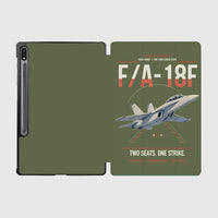 Thumbnail for F-A-18F Super Hornet design on green army samsung tablet tablet case