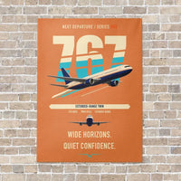 Thumbnail for Boeing 767-300ER vertical canvas print - no frame - orange background