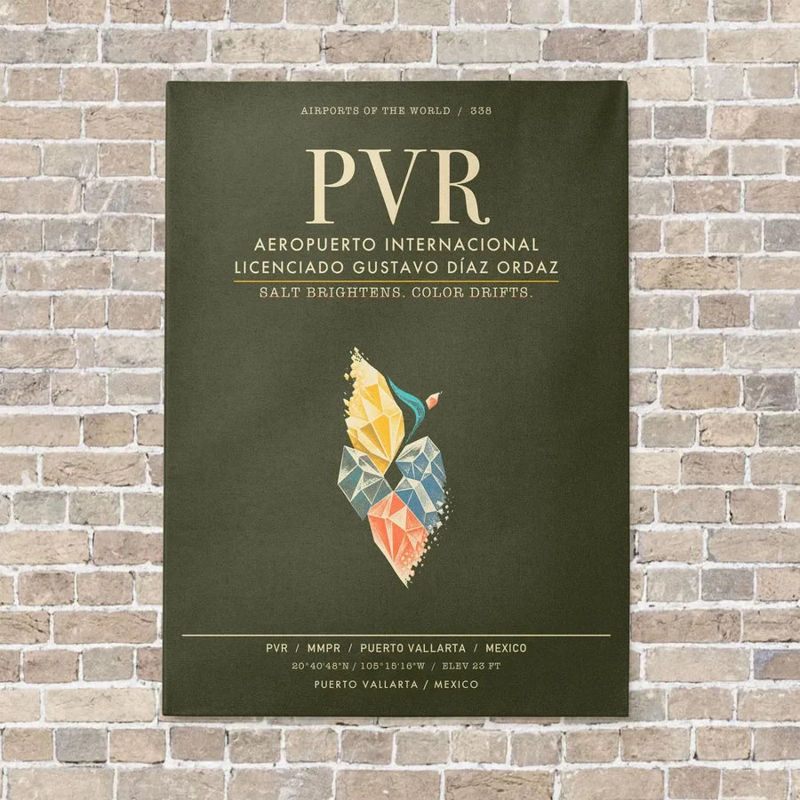 Aeropuerto Internacional Licenciado Gustavo Diaz Ordaz PVR - Canvas Framed - Green Army