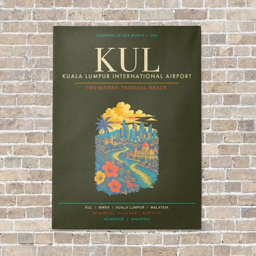 Kuala Lumpur International Airport KUL - Canvas Framed - Green Army