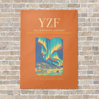 Thumbnail for Yellowknife Airport YZF vertical canvas print - no frame - orange background