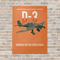 Thumbnail for Junkers Ju 87D-3 vertical canvas print - no frame - orange background