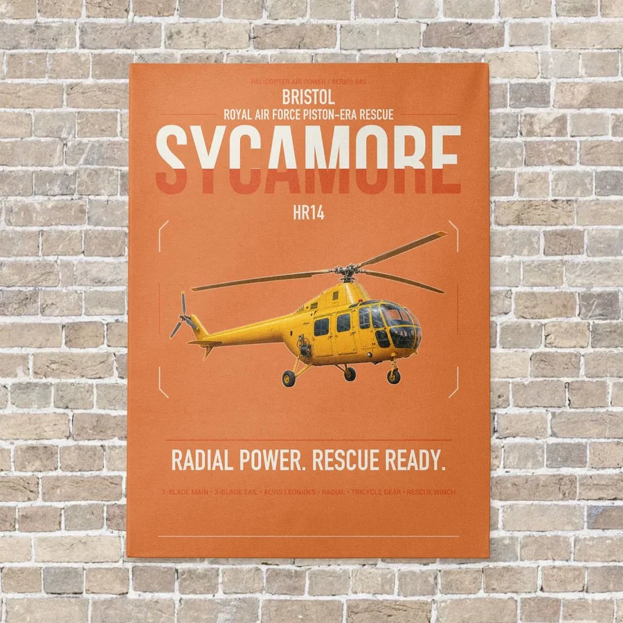 Bristol Sycamore HR14 vertical canvas print - no frame - orange background