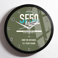 Thumbnail for Cirrus Vision Jet G2+ design on green army framed wall clock