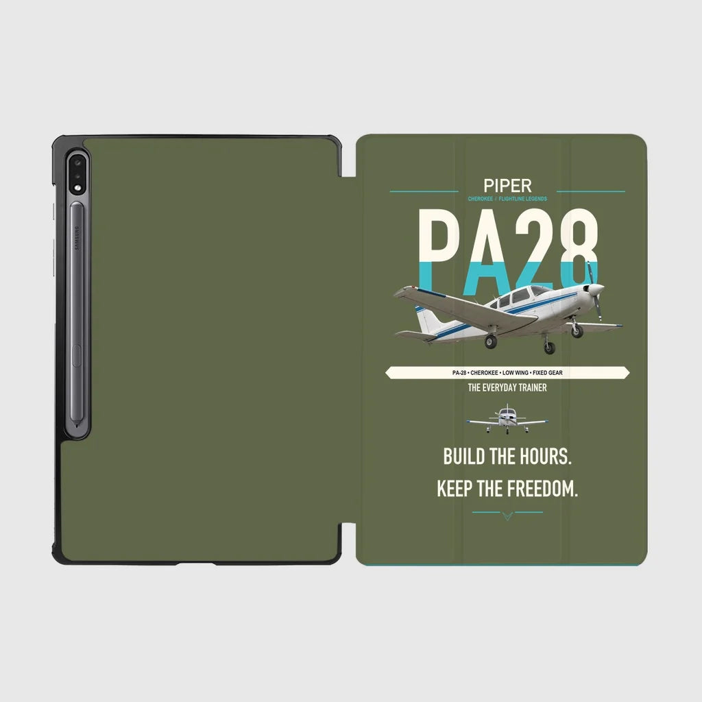 Piper PA-28 Cherokee design on green army samsung tablet tablet case