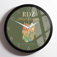 Thumbnail for Rodez–Aveyron Airport (RDZ) design on green army framed wall clock
