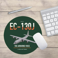 Thumbnail for EC-130J Commando Solo III design on dark green round mouse pad