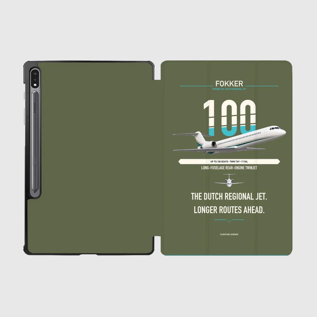 Fokker 100 design on green army samsung tablet tablet case