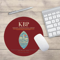 Thumbnail for Boryspil International Airport KBP Mouse-Pad Round - Dark Red