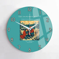 Thumbnail for VINTAGE G4281 - The Snowshoe Rescue - Designed Wall Clocks design on turquoise no-frame