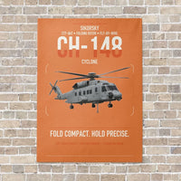 Thumbnail for Sikorsky CH-148 Cyclone vertical canvas print - no frame - orange background