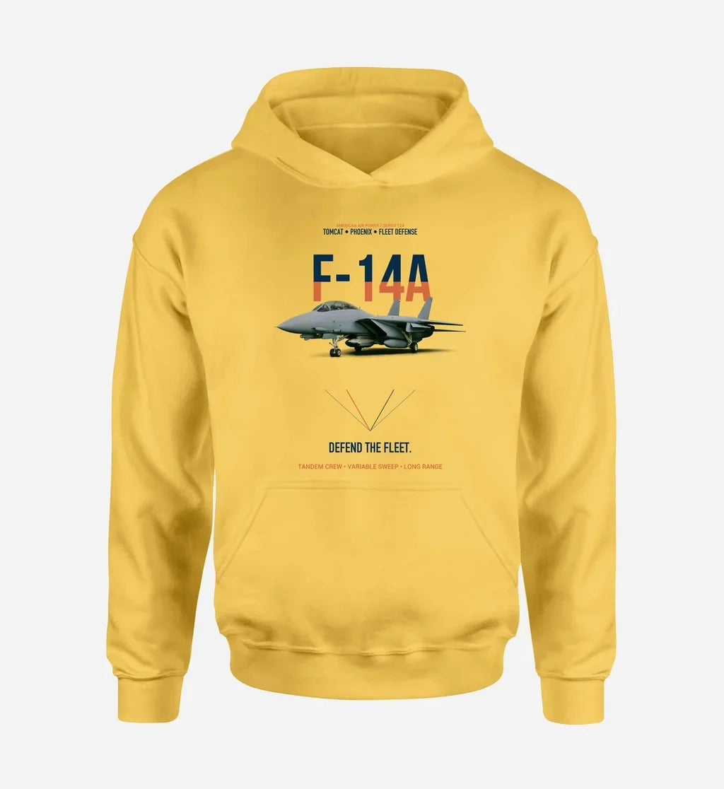 F-14A TOMCAT design on yellow hoodie single side