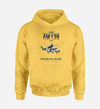 Thumbnail for Leonardo AW139 design on yellow double-side hoodie, single-side print