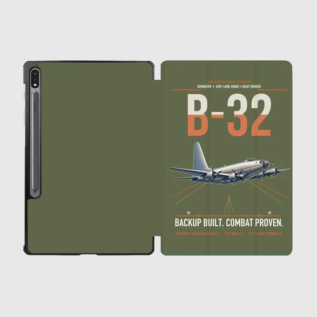 B-32 Dominator design on green army samsung tablet tablet case