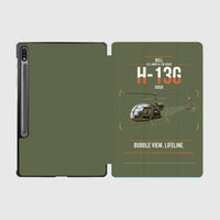 Thumbnail for Bell H-13G Sioux design on green army samsung tablet tablet case