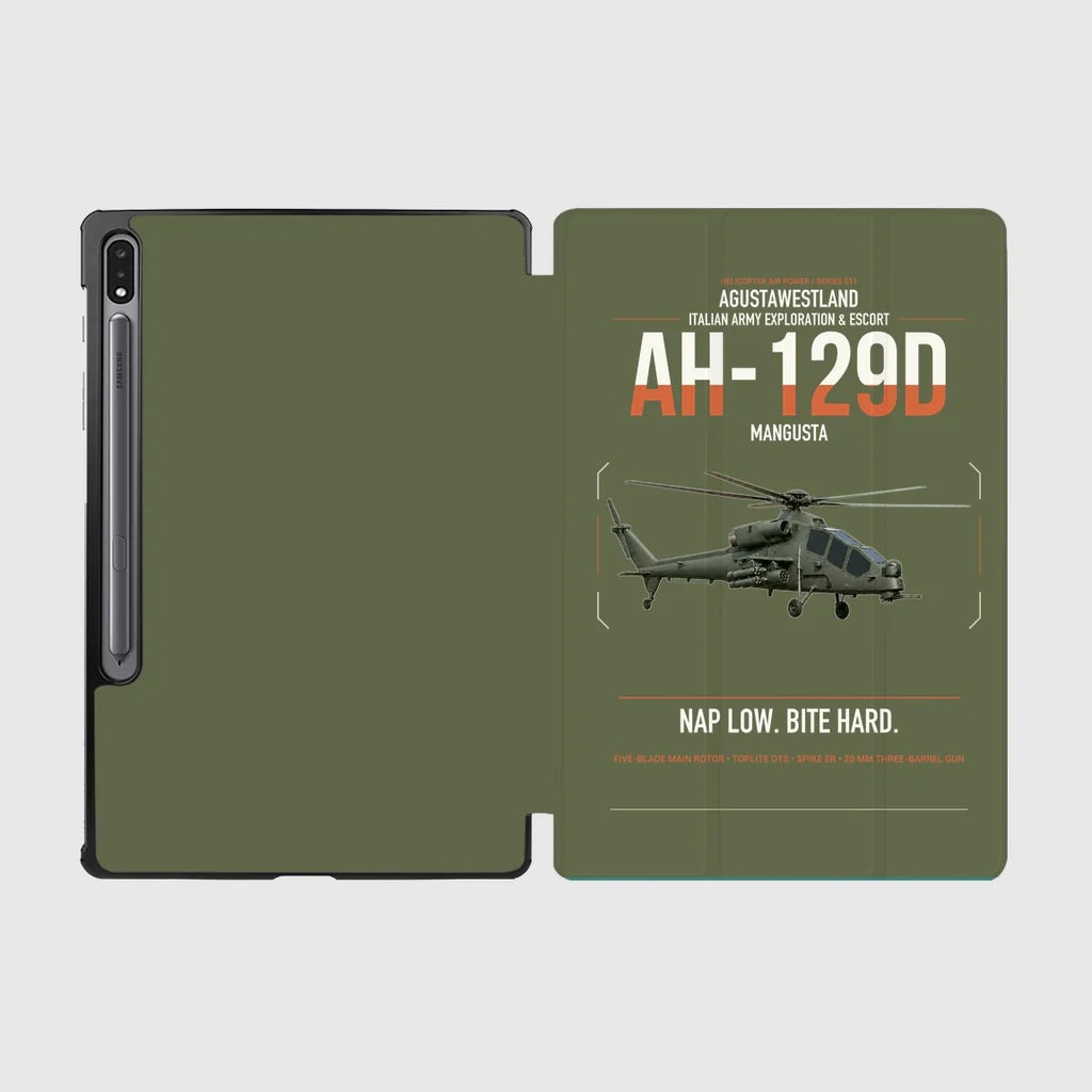 AgustaWestland AH-129D Mangusta design on green army samsung tablet tablet case