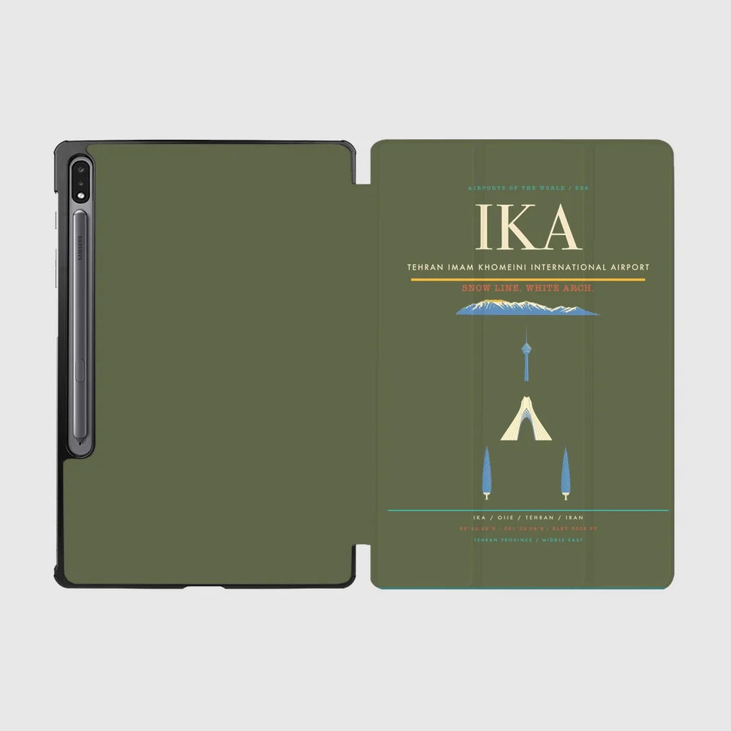 Tehran Imam Khomeini International Airport (IKA) design on green army samsung tablet tablet case
