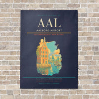 Thumbnail for Aalborg Airport AAL - Canvas No Frame - Navy Blue